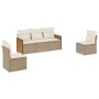 Juego de sofás jardín con cojines 5 pzas ratán sintético beige de , Conjuntos de jardín - Ref: Foro24-3259930, Precio: 326,41...