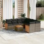 Set de muebles de jardín 9 pzas y cojines ratán sintético gris de , Conjuntos de jardín - Ref: Foro24-3259911, Precio: 559,15...
