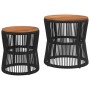 Mesas auxiliares jardín 2 pzas superficie de madera ratán negro de , Mesas de jardín - Ref: Foro24-366291, Precio: 168,49 €, ...