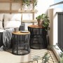 Mesas auxiliares jardín 2 pzas superficie de madera ratán negro de , Mesas de jardín - Ref: Foro24-366291, Precio: 168,49 €, ...