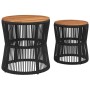 Mesas auxiliares jardín 2 pzas superficie de madera ratán negro de , Mesas de jardín - Ref: Foro24-366291, Precio: 168,49 €, ...