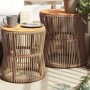 Mesas auxiliares jardín 2 pzas superficie de madera ratán beige de , Mesas de jardín - Ref: Foro24-366293, Precio: 161,17 €, ...