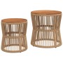 Mesas auxiliares jardín 2 pzas superficie de madera ratán beige de , Mesas de jardín - Ref: Foro24-366293, Precio: 161,17 €, ...