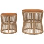 Mesas auxiliares jardín 2 pzas superficie de madera ratán beige de , Mesas de jardín - Ref: Foro24-366293, Precio: 161,17 €, ...