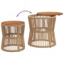 Mesas auxiliares jardín 2 pzas superficie de madera ratán beige de , Mesas de jardín - Ref: Foro24-366293, Precio: 161,17 €, ...