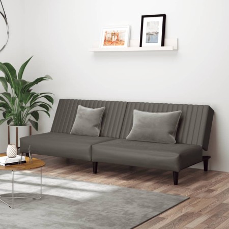 Sofá cama de 2 plazas cuero sintético gris de , Sofás - Ref: Foro24-375949, Precio: 257,54 €, Descuento: %