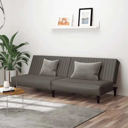 Two-seater gray synthetic leather sofa bed by , Sofas - Ref: Foro24-375949, Price: 253,30 €, Discount: %