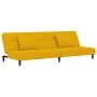 Sofá cama de 2 plazas con dos almohadas terciopelo amarillo de , Sofás - Ref: Foro24-375813, Precio: 242,41 €, Descuento: %