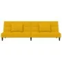 Sofá cama de 2 plazas con dos almohadas terciopelo amarillo de , Sofás - Ref: Foro24-375813, Precio: 242,41 €, Descuento: %