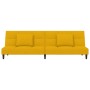 Sofá cama de 2 plazas con dos almohadas terciopelo amarillo de , Sofás - Ref: Foro24-375813, Precio: 246,65 €, Descuento: %