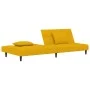 Sofá cama de 2 plazas con dos almohadas terciopelo amarillo de , Sofás - Ref: Foro24-375813, Precio: 242,41 €, Descuento: %