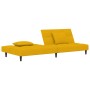 Sofá cama de 2 plazas con dos almohadas terciopelo amarillo de , Sofás - Ref: Foro24-375813, Precio: 246,65 €, Descuento: %