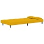 Sofá cama de 2 plazas con dos almohadas terciopelo amarillo de , Sofás - Ref: Foro24-375813, Precio: 246,65 €, Descuento: %