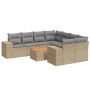 Set de sofás de jardín 9 pzas con cojines ratán sintético beige de , Conjuntos de jardín - Ref: Foro24-3225373, Precio: 534,7...