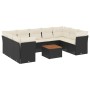 Set de sofás de jardín 10 pzas cojines ratán sintético negro de , Conjuntos de jardín - Ref: Foro24-3223802, Precio: 535,05 €...