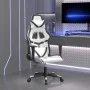 Silla gaming de masaje cuero sintético blanco y negro de , Sillones para videojuegos - Ref: Foro24-345432, Precio: 114,88 €, ...