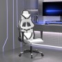 Silla gaming de masaje cuero sintético blanco y negro de , Sillones para videojuegos - Ref: Foro24-345432, Precio: 115,91 €, ...