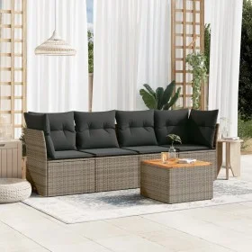 Juego de sofás jardín con cojines 5 pzas ratán sintético gris de , Conjuntos de jardín - Ref: Foro24-3223477, Precio: 274,50 ...