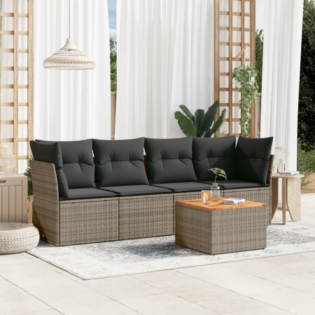 Juego de sofás jardín con cojines 5 pzas ratán sintético gris de , Conjuntos de jardín - Ref: Foro24-3223477, Precio: 271,97 ...