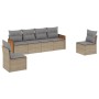 Juego de sofás jardín con cojines 6 pzas ratán sintético beige de , Conjuntos de jardín - Ref: Foro24-3259945, Precio: 371,23...