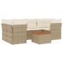 Set sofás de jardín 7 piezas y cojines ratán sintético beige de , Conjuntos de jardín - Ref: Foro24-3223496, Precio: 466,70 €...