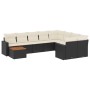 Set de sofás de jardín 10 pzas cojines ratán sintético negro de , Sofás modulares de exterior - Ref: Foro24-3224285, Precio: ...