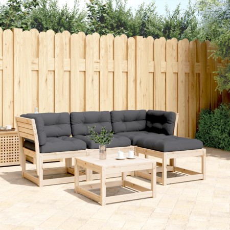 Juego de muebles de jardín 4 pzas y cojines madera maciza pino de , Conjuntos de jardín - Ref: Foro24-3216910, Precio: 382,65...