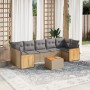 Juego de sofás de jardín con cojines beige 8 pzas ratán PE de , Conjuntos de jardín - Ref: Foro24-3259896, Precio: 500,06 €, ...