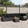 Set de comedor de jardín 7 pzas y cojines ratán sintético negro de , Conjuntos de jardín - Ref: Foro24-3257343, Precio: 448,6...