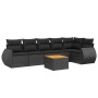 Set de comedor de jardín 7 pzas y cojines ratán sintético negro de , Conjuntos de jardín - Ref: Foro24-3257343, Precio: 448,6...