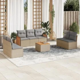 Juego de sofás de jardín con cojines beige 8 pzas ratán PE de , Conjuntos de jardín - Ref: Foro24-3259966, Precio: 477,22 €, ...