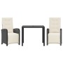 Mesita y sillas con cojines 3 piezas ratán sintético negro de , Conjuntos de jardín - Ref: Foro24-3212450, Precio: 378,11 €, ...