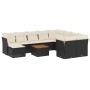 Set de sofás de jardín 11 pzas y cojines ratán sintético negro de , Conjuntos de jardín - Ref: Foro24-3223970, Precio: 572,45...