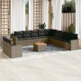 Set de sofás de jardín 12 pzas con cojines ratán sintético gris de , Conjuntos de jardín - Ref: Foro24-3224205, Precio: 745,0...