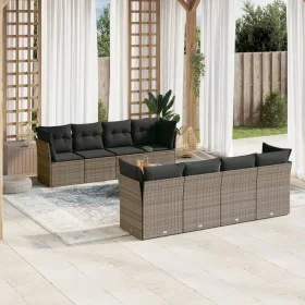 Set de muebles de jardín 9 pzas y cojines ratán sintético gris de , Conjuntos de jardín - Ref: Foro24-3223526, Precio: 519,44...