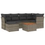 Set de sofás de jardín 7 piezas con cojines ratán PE gris de , Conjuntos de jardín - Ref: Foro24-3223750, Precio: 386,63 €, D...
