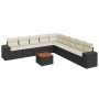 Set de sofás de jardín 10 pzas cojines ratán sintético negro de , Conjuntos de jardín - Ref: Foro24-3225489, Precio: 551,72 €...