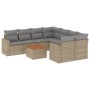 Set de sofás de jardín 9 pzas con cojines ratán sintético beige de , Conjuntos de jardín - Ref: Foro24-3224050, Precio: 526,1...