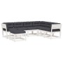 Set muebles jardín 7 pzas con cojines madera maciza pino blanco de , Conjuntos de jardín - Ref: Foro24-3216931, Precio: 843,7...