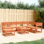 Juego de muebles jardín 7 pzas madera maciza pino marrón cera de , Conjuntos de jardín - Ref: Foro24-3216927, Precio: 623,63 ...
