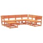 Juego de muebles jardín 7 pzas madera maciza pino marrón cera de , Conjuntos de jardín - Ref: Foro24-3216927, Precio: 623,63 ...