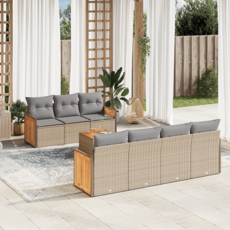 Juego de sofás de jardín con cojines beige 8 pzas ratán PE de , Conjuntos de jardín - Ref: Foro24-3259889, Precio: 503,72 €, ...