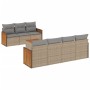 Juego de sofás de jardín con cojines beige 8 pzas ratán PE de , Conjuntos de jardín - Ref: Foro24-3259889, Precio: 503,72 €, ...