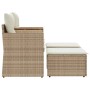 Sofá de jardín 2 plazas con toldo y taburetes ratán PE beige de , Sofás de exterior - Ref: Foro24-365805, Precio: 258,95 €, D...