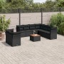 Set de sofás de jardín 11 pzas y cojines ratán sintético negro de , Conjuntos de jardín - Ref: Foro24-3256041, Precio: 673,79...