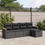 Set de muebles de jardín 5 pzas y cojines ratán sintético negro de , Conjuntos de jardín - Ref: Foro24-3265283, Precio: 305,1...