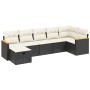 Set de comedor de jardín 7 pzas y cojines ratán sintético negro de , Conjuntos de jardín - Ref: Foro24-3265312, Precio: 385,8...
