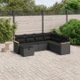 Set de comedor de jardín 7 pzas y cojines ratán sintético negro de , Conjuntos de jardín - Ref: Foro24-3265325, Precio: 446,9...