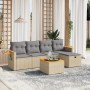 Juego de sofás jardín con cojines beige mezcla 6 pzas ratán PE de , Conjuntos de jardín - Ref: Foro24-3265511, Precio: 354,82...