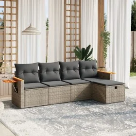 Juego de sofás jardín con cojines 5 pzas ratán sintético gris de , Conjuntos de jardín - Ref: Foro24-3265505, Precio: 307,40 ...